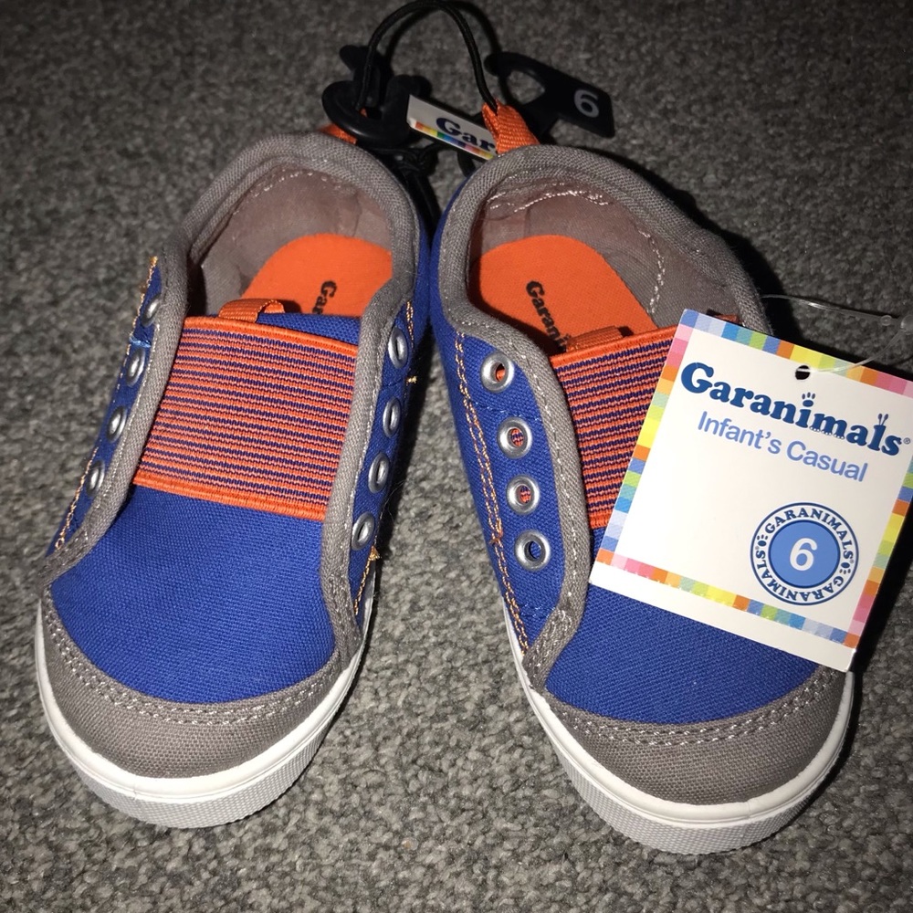NWT Toddler Size 6 Slip-Ons Blue & Orange Shoes